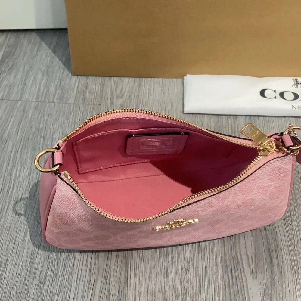 👒Coach CEA20 Teri Shoulder Bag - Gold/Powder Pink Charms - Picture 6 of 9